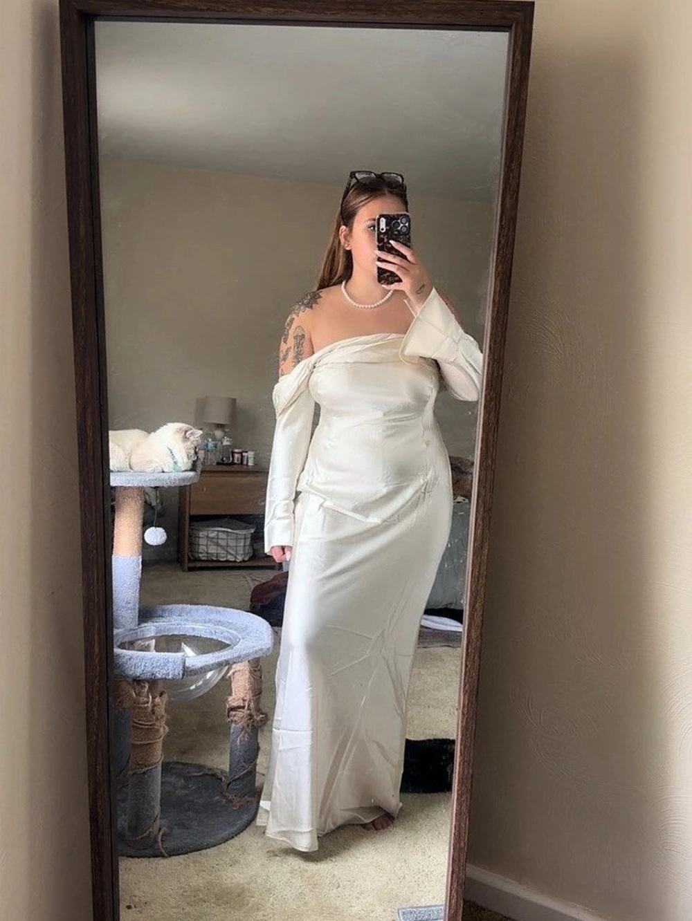 Amanda Satin Maxi Dress Fashion Nova Large